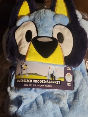Bluey Cartoon Wolf Oversized Hooded Blanket